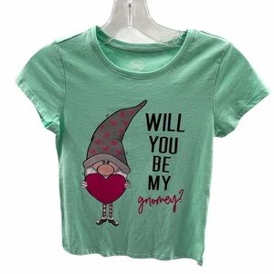 Wonder Nation Short Sleeve Graphic Gnome Valentine Shirt Size Large